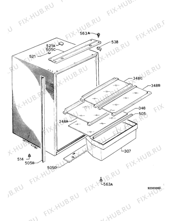 Взрыв-схема холодильника Alno AKE6116IW - Схема узла Refrigerator housing